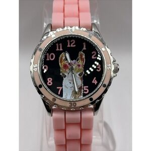 Accutime Llama Kids Quartz Watch Pink‎ Silicone Band- New Battery